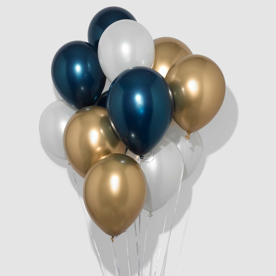 * Coterie Decorations Navy And Gold Balloon Bunch Decorations