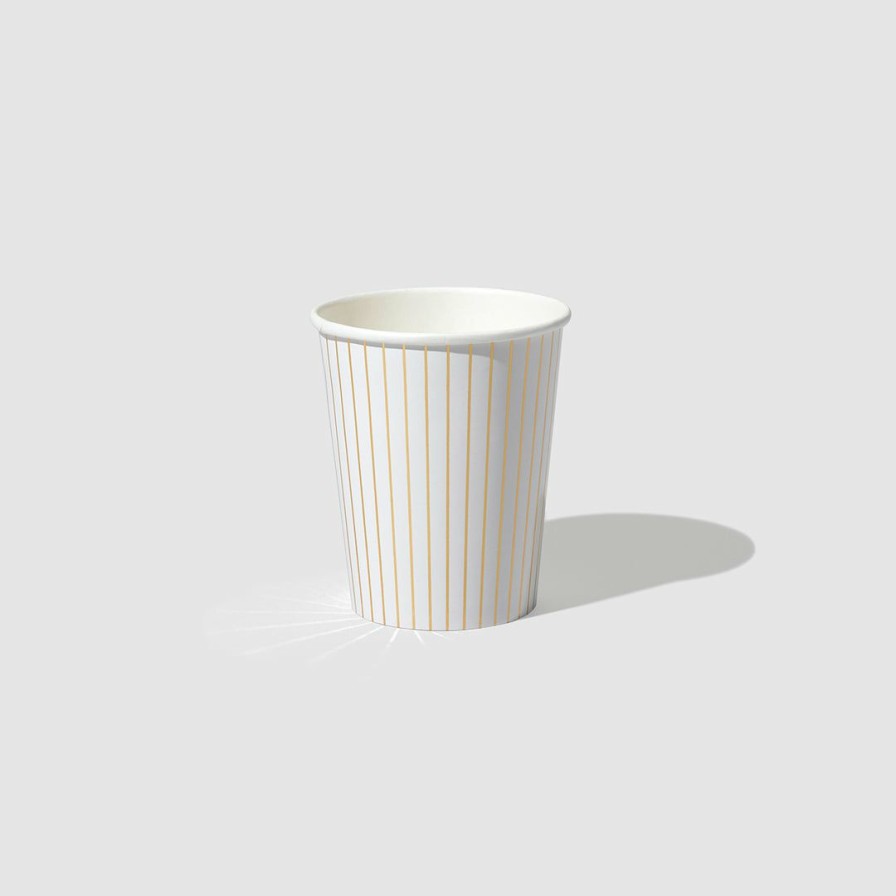 * Coterie Tabletop White Pinstripe Cups (10 Per Pack) Tabletop