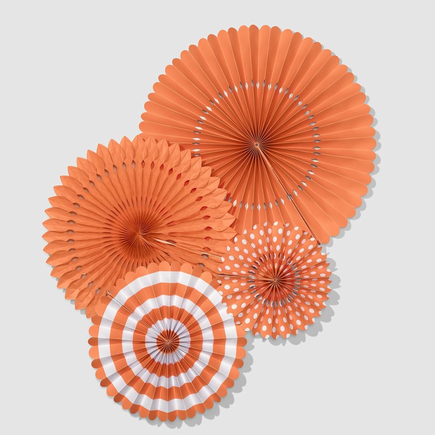 * Coterie Tropical Coral Party Fans Decorations