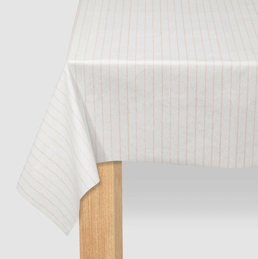 * Coterie Pale Pink Pinstripe Tablecloth Tabletop Tabletop