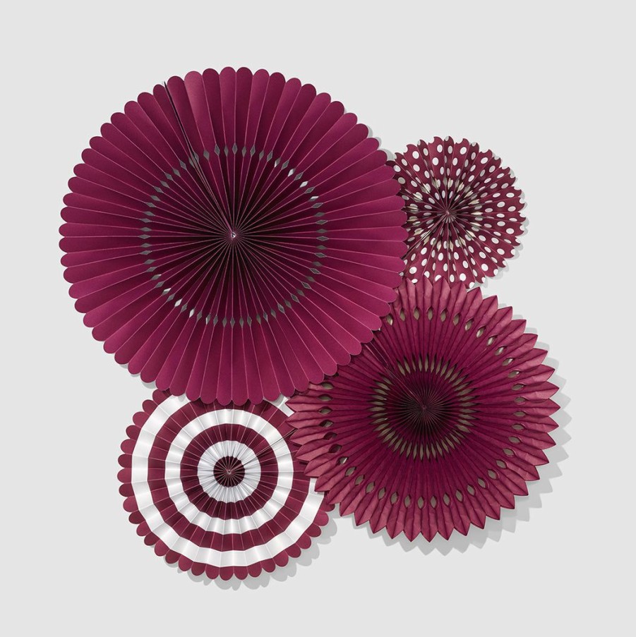 * Coterie Best Sellers Plum Party Fans Decorations