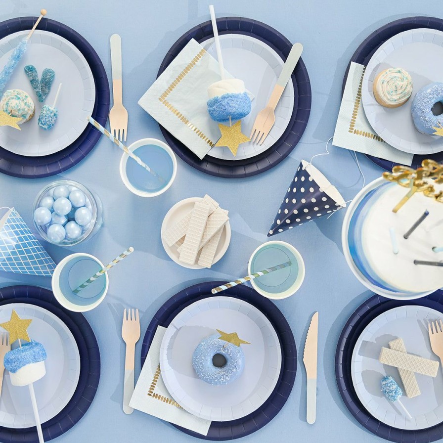 * Coterie Tabletop Navy Classic Large Plates (10 Per Pack) Tabletop