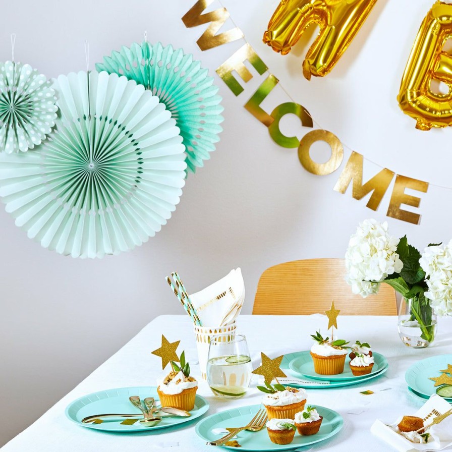 * Coterie Mint Party Fans Decorations Decorations