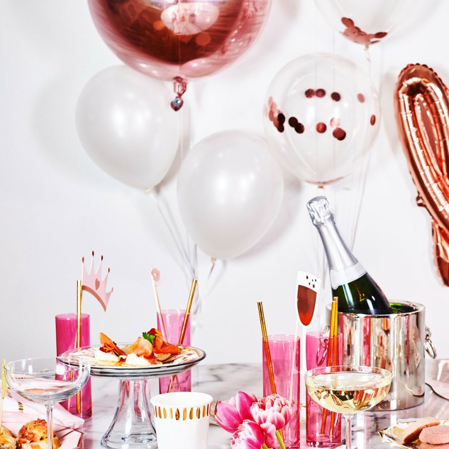 * Coterie Decorations Rose Gold Confetti Balloon Bunch Decorations