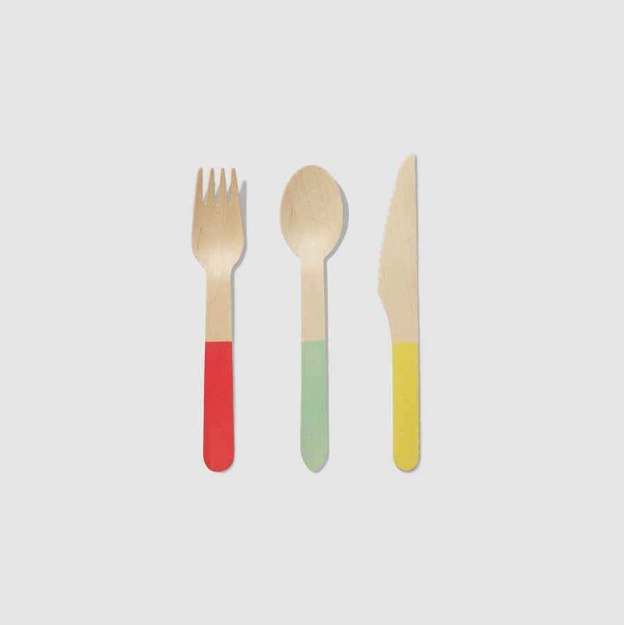 * Coterie Tricolore Wooden Cutlery Set (30 Per Pack) Tabletop Tabletop