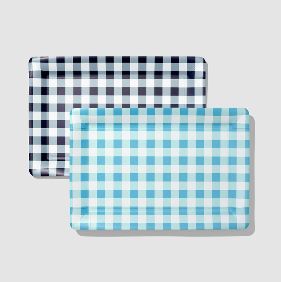 * Tabletop Draper James X Coterie Gingham Serving Tray (2 Per Pack) Tabletop