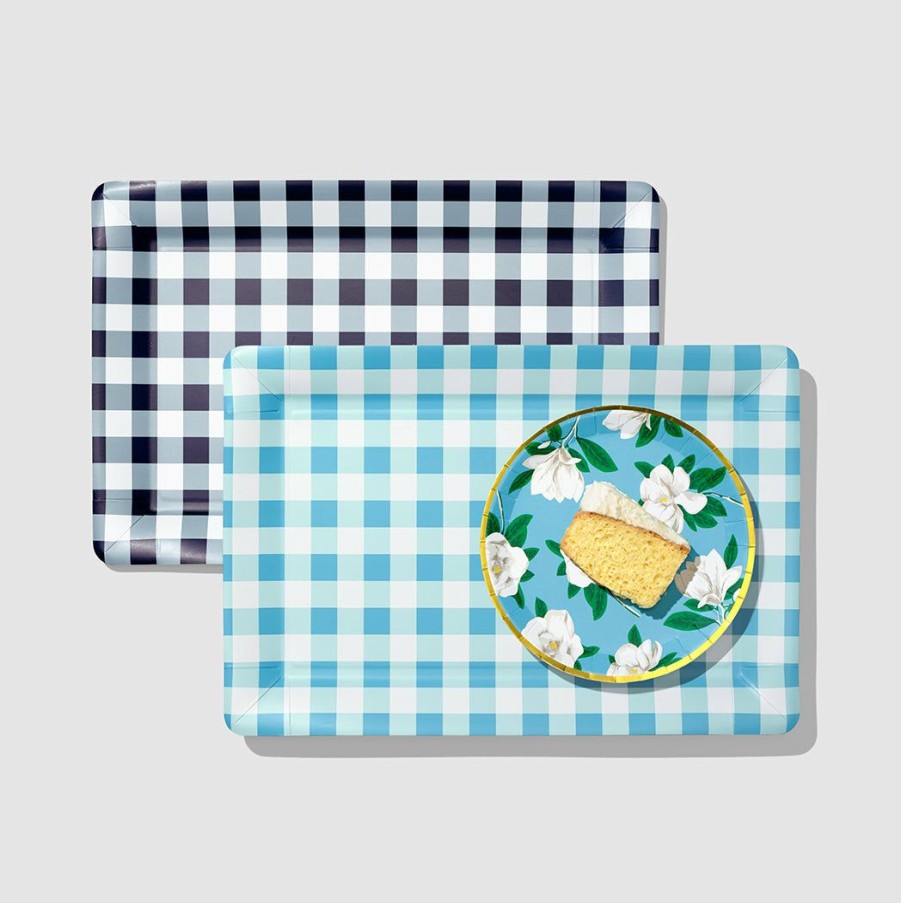 * Tabletop Draper James X Coterie Gingham Serving Tray (2 Per Pack) Tabletop