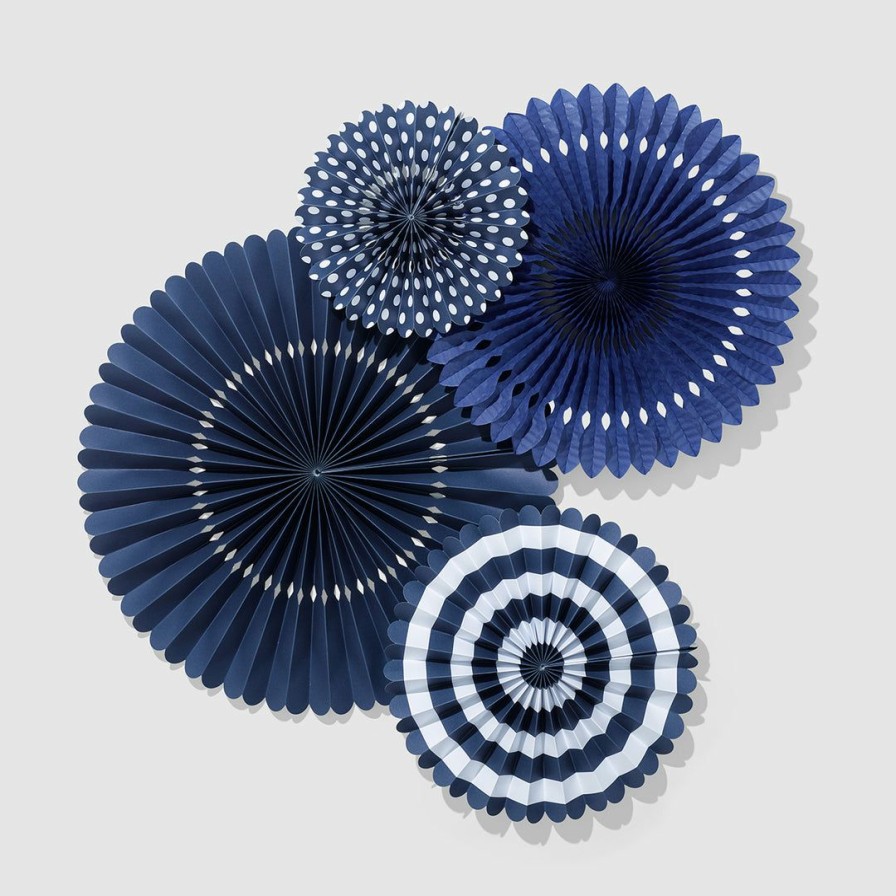 * Coterie Decorations Navy Party Fans Decorations