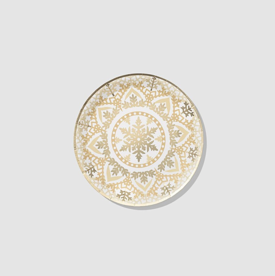 * Coterie Golden Snowflake Small Plates (10 Per Pack) Tabletop Tabletop