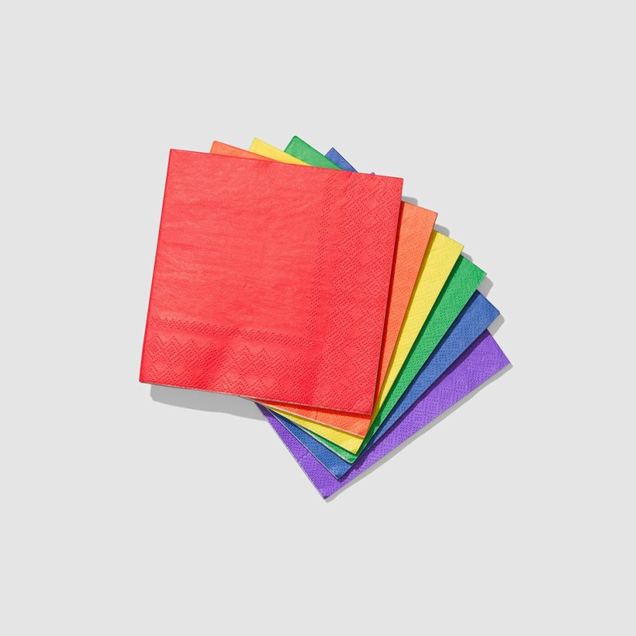 * Coterie Make It Rainbow Cocktail Napkins (25 Per Pack) Tabletop Tabletop