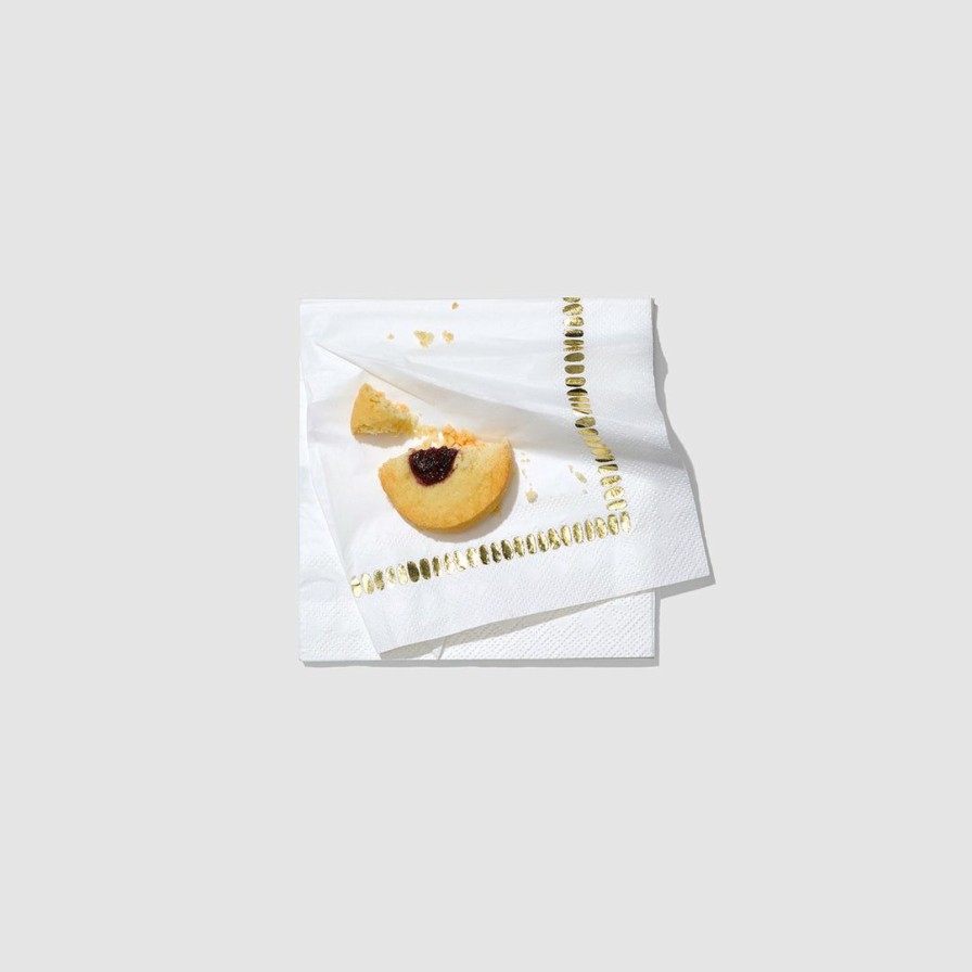 * Coterie White Brushstroke Cocktail Napkins (25 Per Pack) Tabletop