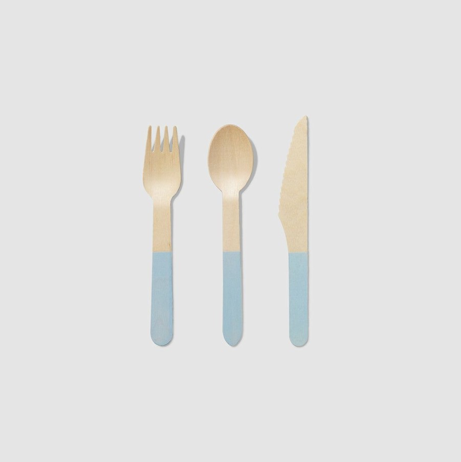 * Coterie Tabletop Pale Blue Wooden Cutlery Set (30 Per Pack) Tabletop