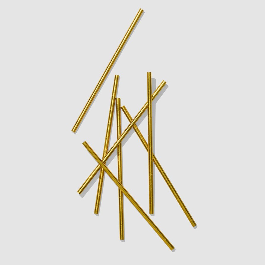 * Coterie Tabletop Metallic Gold Paper Straws (25 Per Pack) Tabletop