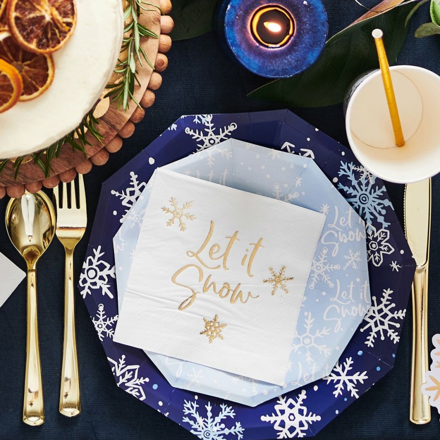 * Coterie Tabletop Let It Snow Cocktail Napkins (25 Per Pack) Tabletop