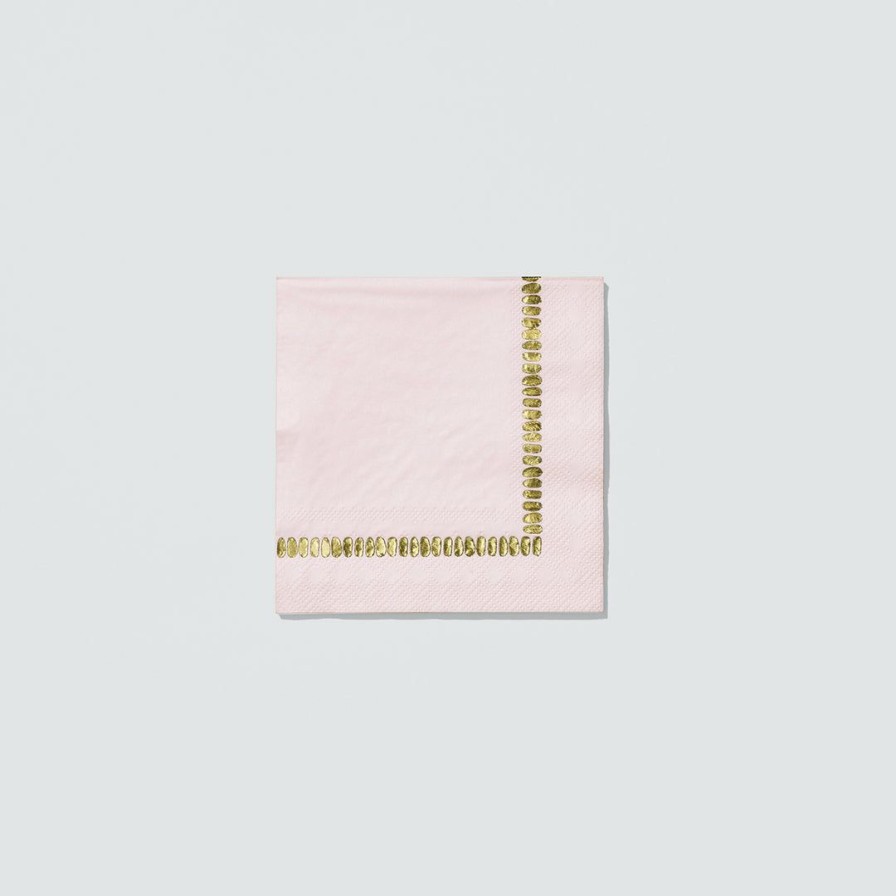 * Coterie Pale Pink Brushstroke Cocktail Napkins (25 Per Pack) Tabletop Tabletop