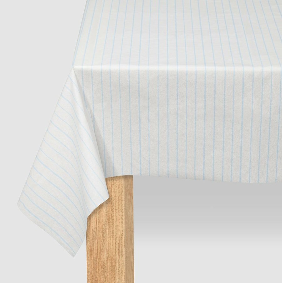 * Coterie Pale Blue Pinstripe Tablecloth Tabletop Tabletop