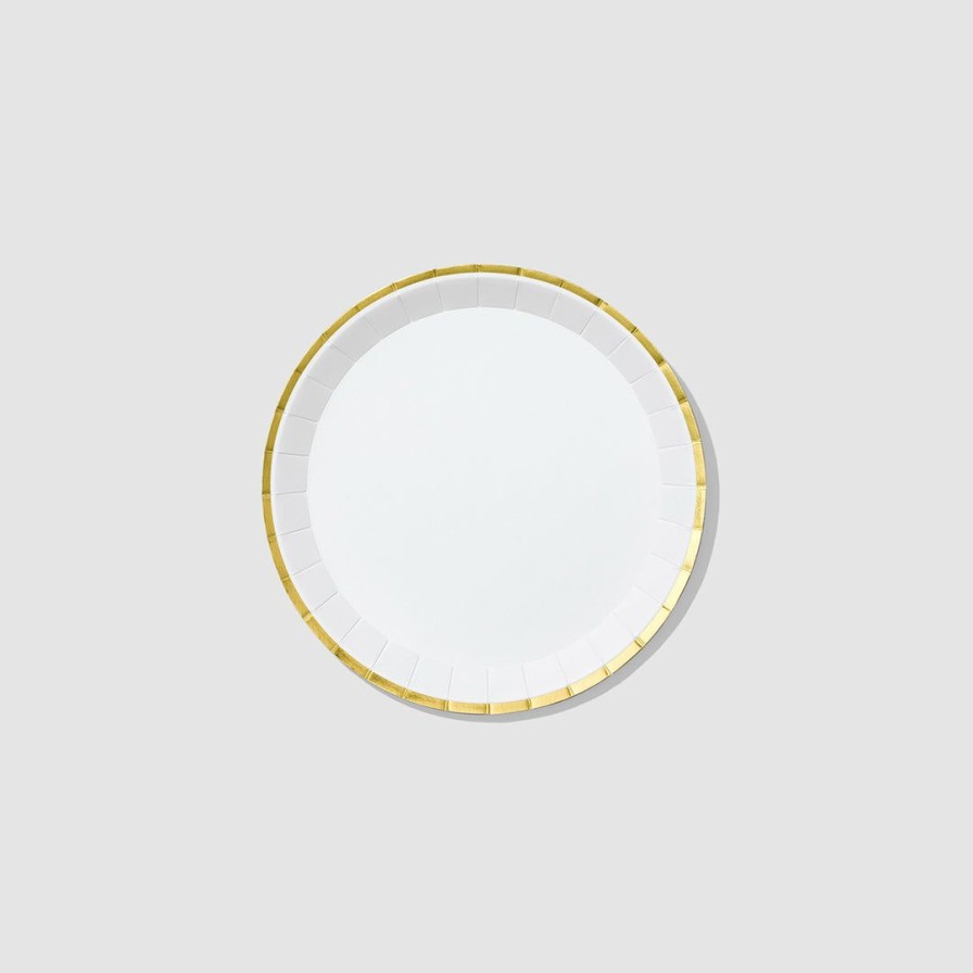 * Coterie White And Gold Classic Small Plates (10 Per Pack) Tabletop Tabletop