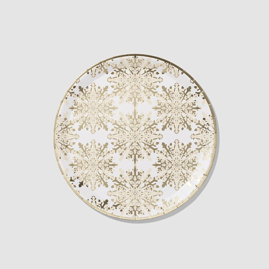 * Coterie Golden Snowflake Large Plates (10 Per Pack) Tabletop Tabletop